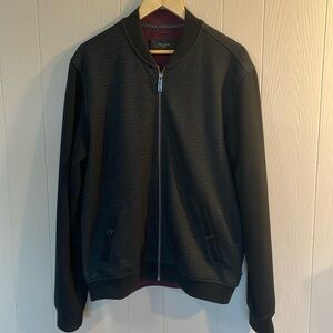 Ted Baker Zip up Sweater Jacket Black- Wine Size M Euro 4